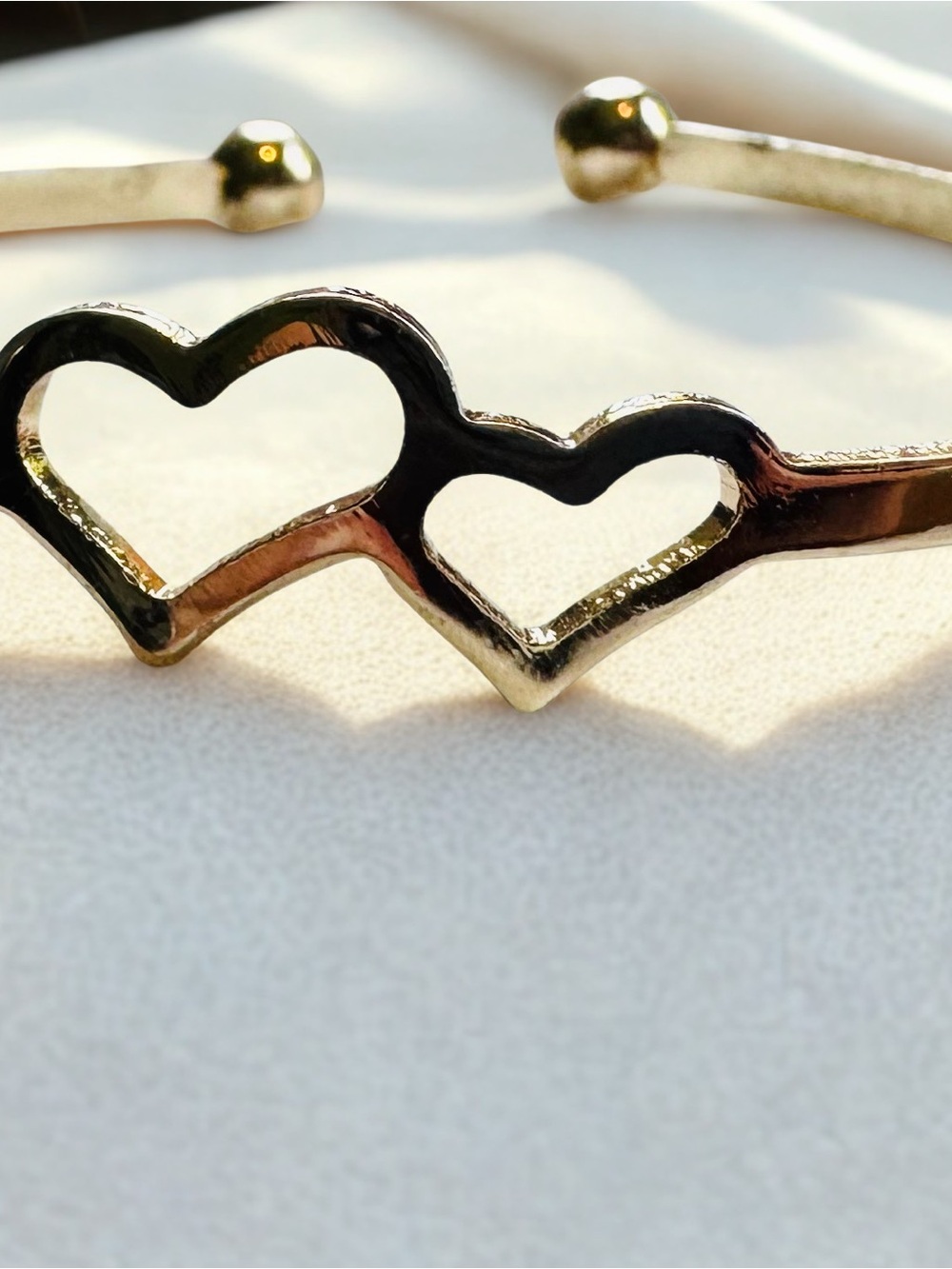 NEW Double Heart Open Cuff Bracelet